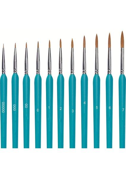 11 Parça Detay Boya Fırçaları Ekstra Ince Uçlu Profesyonel Minyatür Resim Sanat Seti (Yurt Dışından)