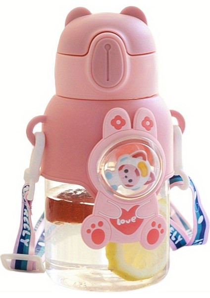 Taşınabilir Sevimli Karikatür Su Şişesi 600 ml (Yurt Dışından)