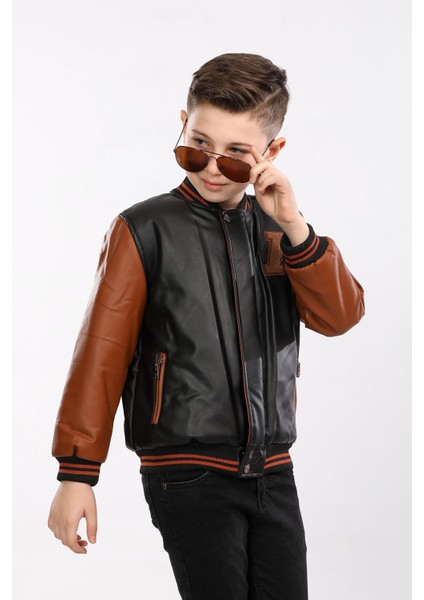 Erkek Çocuk A Takımı Suni Deri Mont Taba AVM112 modelleri