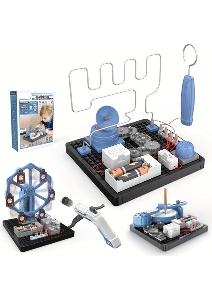Tcherchı Dıy Devre Mekanik 3'ü 1 Arada Oyuncak Seti, Stem Eğitici Oyuncaklar, Elektromanyetik Labirent, Çizim Aleti, Dönen Hedef, Elle Montajlı Dişli Oyuncaklar, Bilim Deneyi (Yurt Dışından)