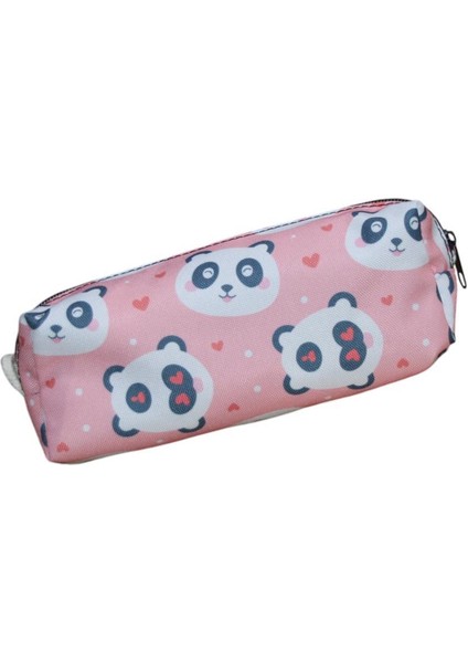 Pembe Panda Desenli Tatlı Kalemlik Okul Kalemliği