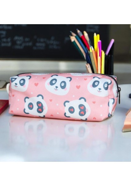 Pembe Panda Desenli Tatlı Kalemlik Okul Kalemliği fiyatları