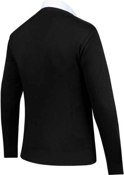 Erkek V Yaka Triko Kazak Desenli Kol ve Bel Lastikli Çelik Örgü Klasik Kalıp - 5007D fırsatları