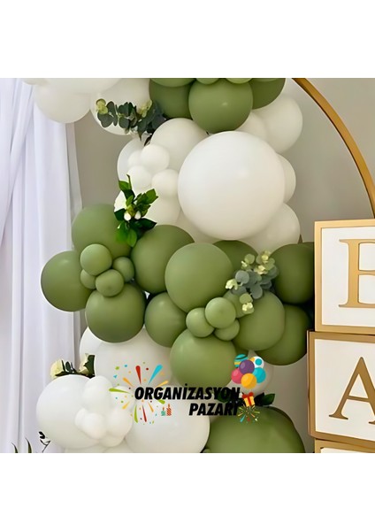 Balon Seti Okaliptus - Pastel Beyaz 100 Lü Balon Zinciri Seti fırsatları