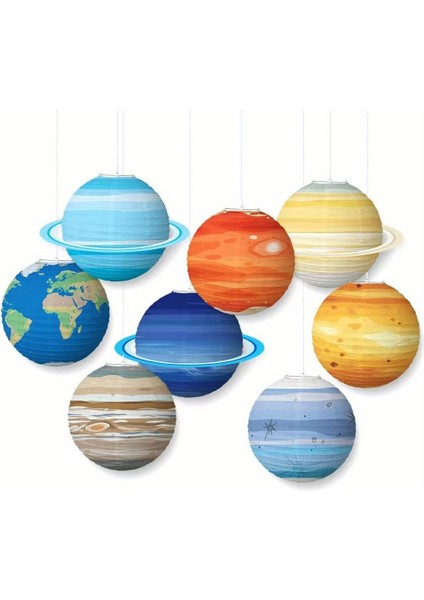 8 Parça Astronomik Harikalar Renkli Gezegen Kağıt Fenerler Asma Dekor Dekorasyon Için Eğitici Bir Güneş Sistemi Ekranı Oluşturun (Yurt Dışından)