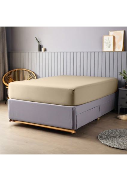 Pamuk 62 Tel Okotex Sertifikalı 90X190+30 cm Yükseklik Tek Kişilik Lastikli Çarşaf