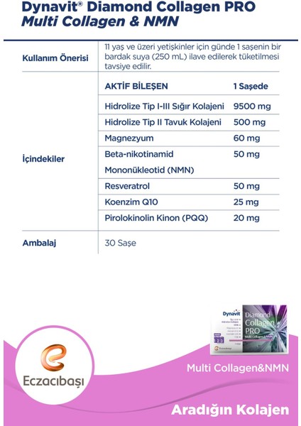 Diamond Nmn Collagen Pro 30 Saşe