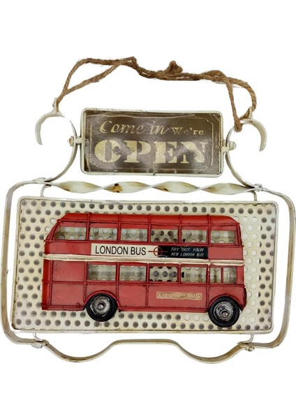 Dekoratif Metal Kapı Yazısı Londra Şehir Otobüsü Dekorlu fiyatları