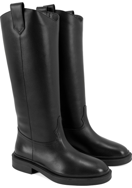 Loar Siyah Kadın Deri Çizme