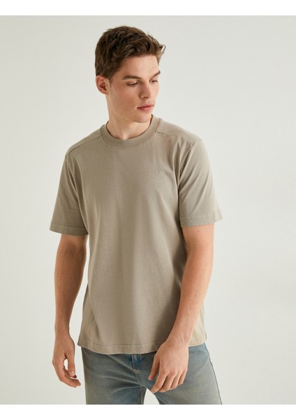 Yıkamalı Tişört Bisiklet Yaka Kısa Kollu Pamuklu modelleri