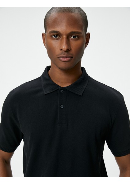 Yakalı Tişört Düğmeli Slim Fit Kısa Kollu fiyatları