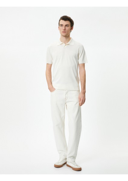 Polo Yaka Ince Triko Tişört Slim Fit Kısa Kollu Kırçıllı fiyatları