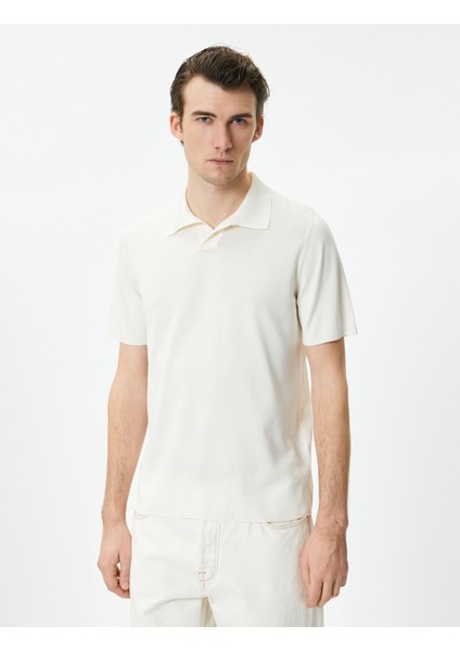 Polo Yaka Ince Triko Tişört Slim Fit Kısa Kollu Kırçıllı modelleri