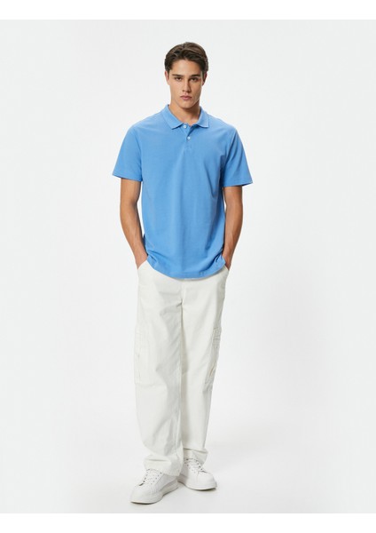 Slim Fit Tişört Polo Yaka Kısa Kollu Pamuklu