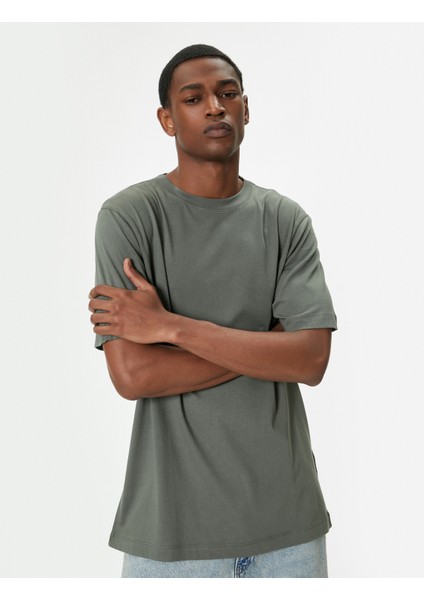 Basic Tişört Bisiklet Yaka Kısa Kollu