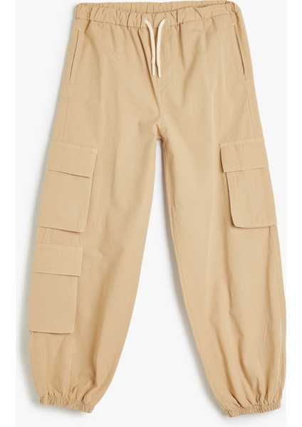 Oversize Kot Pantolon Beli Lastikli Cepli Pamuklu - Jegging Jean