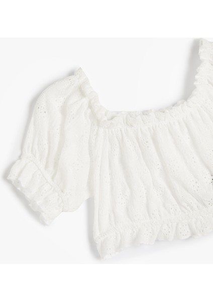 Crop Bluz Balon Kol Fisto Detaylı modelleri