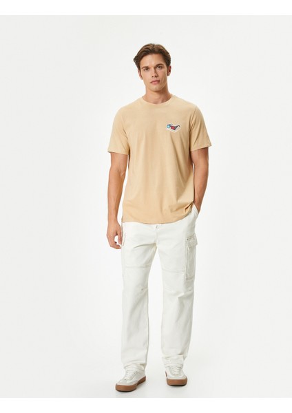 Baskılı Tişört Kısa Kollu Bisiklet Yaka Pamuklu fiyatları