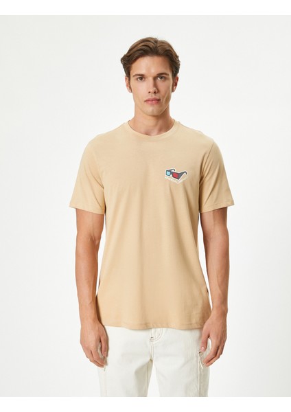 Baskılı Tişört Kısa Kollu Bisiklet Yaka Pamuklu modelleri