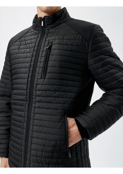 Mevsimlik Ceket Dik Yaka Fermuarlı Cep Detaylı indirimleri