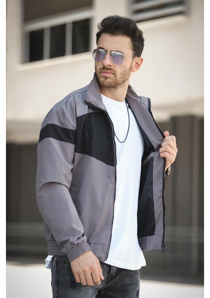 Phnom Su Itici Şerit Detaylı Erkek Dik Yaka Mevsimlik Mont Yağmurluk modelleri