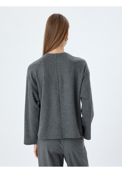 V Yaka Sweatshirt Uzun Kollu fırsatları