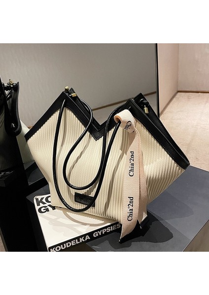 Kadın Çantaları 2024 Bahar Yeni Rahat Çok Yönlü Büyük Kapasiteli Işe Gidiş Çantası Kore Tarzı Moda Omuz Çantası (Yurt Dışından)