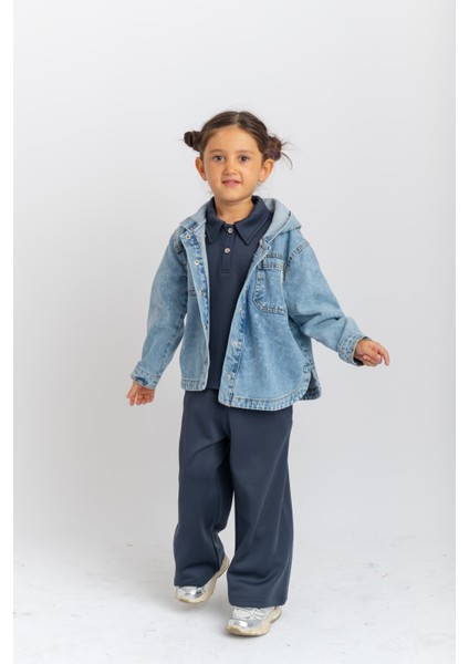 Unisex Kapüşonlu Kot Ceket