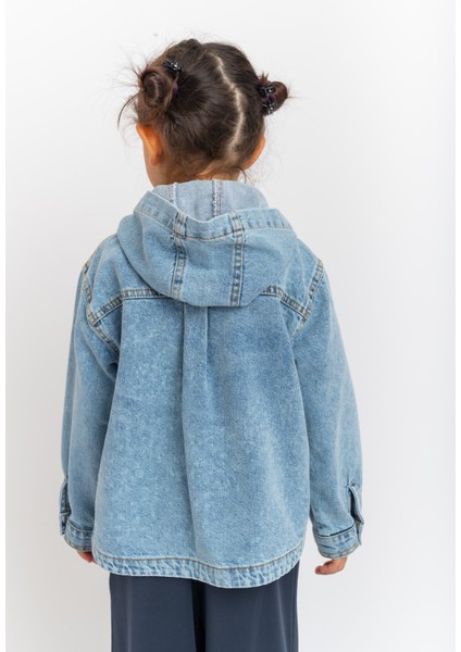 Unisex Kapüşonlu Kot Ceket