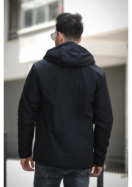 Quito Slim Fit Bağcık Detaylı Su Itici Kapüşonlu Erkek Mont