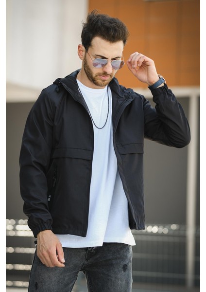 Roseau Slim Fit Su Itici Cep Detaylı Kapüşonlu Erkek Mevsimlik Mont Yağmurluk modelleri