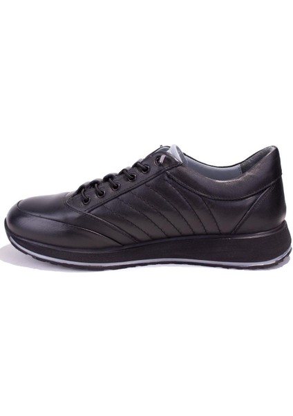 DMA08-062DG Siyah Ortopedik Günlük Erkek Deri Ayakkabı modelleri