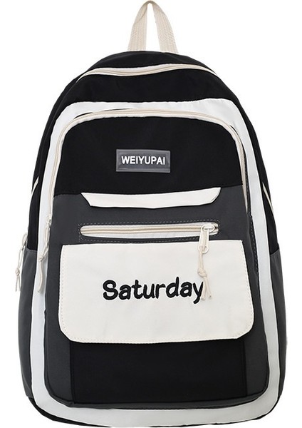 Sırt Çantası Öğrenci Kore Tarzı Moda Mektup Japon Ortaokul Çantası Büyük Kapasiteli Açık Hava Seyahati Sırt Çantası (Yurt Dışından)