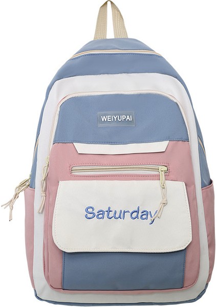Sırt Çantası Öğrenci Kore Tarzı Moda Mektup Japon Ortaokul Çantası Büyük Kapasiteli Açık Hava Seyahati Sırt Çantası (Yurt Dışından)