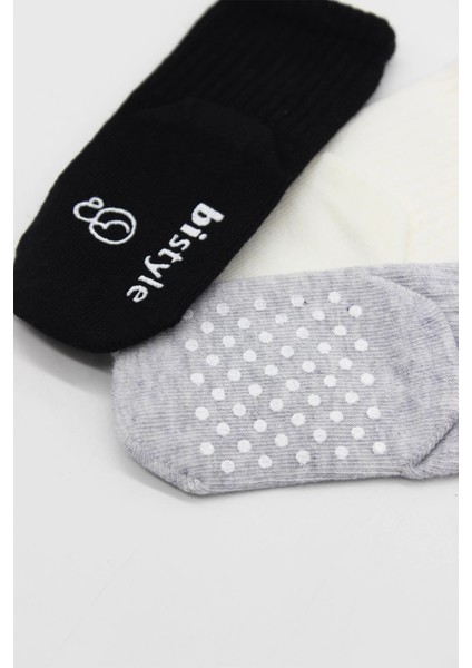 Basic Kaymaz Penye Soket Çorap 3'lü BS10106 Siyah Ekru Gri fırsatları