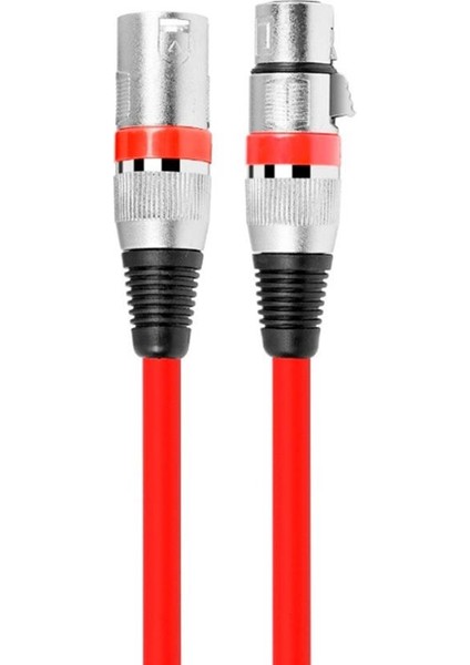 E4004B 8 Metre XLR Erkek-Dişi Mikrofon Kablosu, Kırmızı
