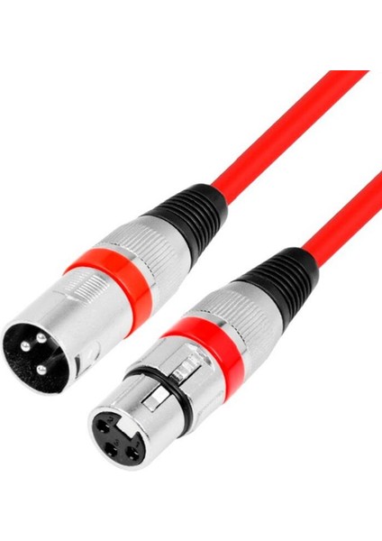 E4004B 8 Metre XLR Erkek-Dişi Mikrofon Kablosu, Kırmızı