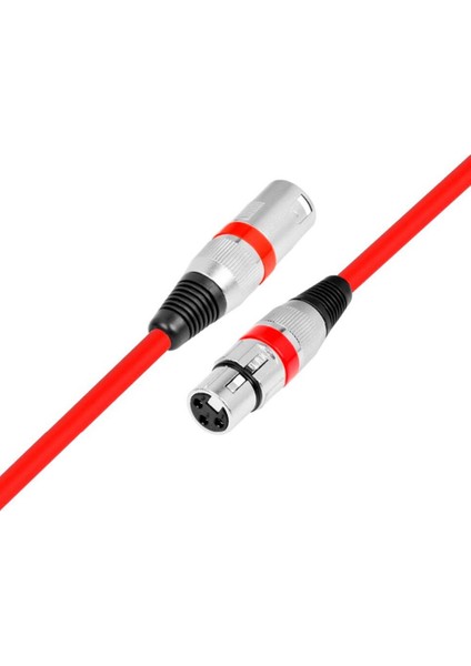 E4004B 8 Metre XLR Erkek-Dişi Mikrofon Kablosu, Kırmızı