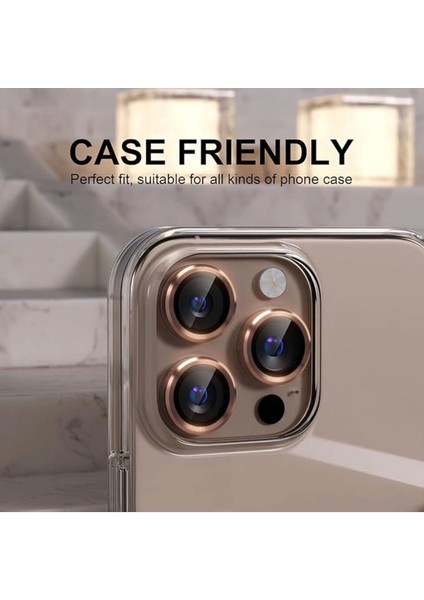 Apple iPhone 16 Pro Redclick CL-12 Premium Safir Parmak İzi Bırakmayan Anti-Reflective Kamera Lens Koruyucu