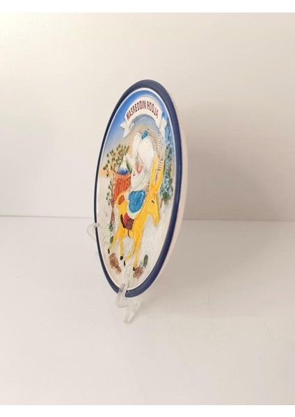 Tabak Seramik Nasreddin Hoca ve Eşşeği Duvar Masa Süsü Dekor