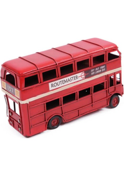 Dekoratif Metal Londra Şehir Otobüsü 17 cm modelleri