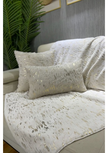 Yumuşak peluş koltuk örtüsü ve şal, rahat ve şık kullanım için ideal 100x160 beyaz fiyatları