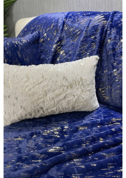 Lacivert peluş koltuk ve şal seti, şık ve rahat dekorasyon ürünü, 100x160 ölçü fırsatları