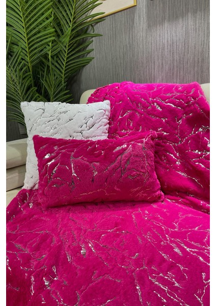 Pembe peluş koltuk şalı, rahat ve şık kullanım için ideal, 100x160 cm. modelleri