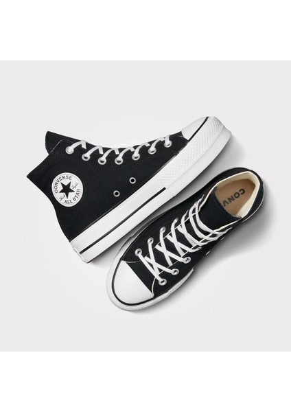 Chuck Taylor All Star Platform Canvas 560845C Unisex SİYAH/BEYAZ Günlük Sneaker Ayakkabı