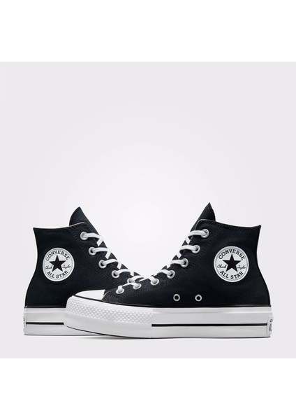 Chuck Taylor All Star Platform Canvas 560845C Unisex SİYAH/BEYAZ Günlük Sneaker Ayakkabı