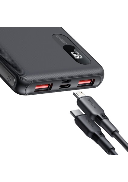 Dijital Ekranlı Powerbank 10.000 mAh  2x USB Çıkışlı & 1 Type-C ve 1 Micro Girişli 10.5 W  MC-4341