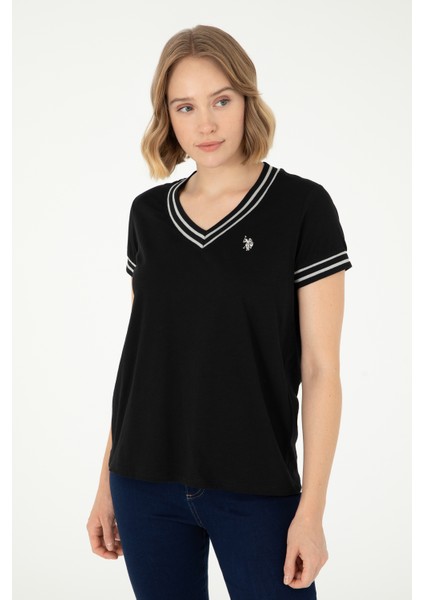 U.s. Polo Assn. Kadın Siyah Tişört 50285848-VR046