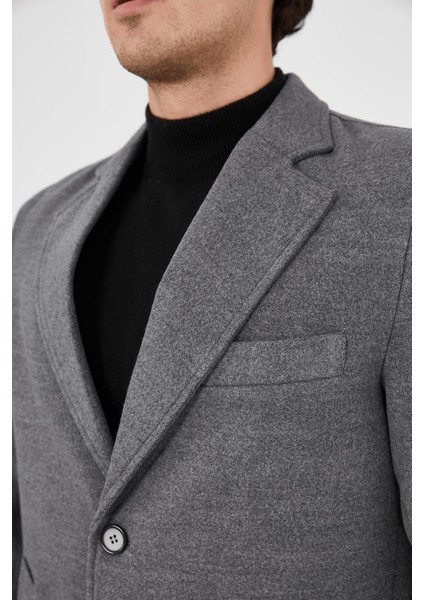 Dostumgiyim Erkek Gömlek Yaka Palto Kaban Siyah Baba Klasik fırsatları