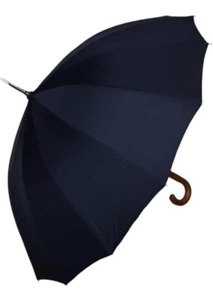 Tekno Trust Snotline-April Erkek Baston Şemsiye Ahşap Sap Siyah Renk